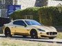 Maserati GranTurismo ‘S’ sports car, Ferrari powered V8 4.7L engine with a top speed of 183 mph in a distinctive & rare glossy Gold Leaf bodywork (c) 2019 Vision Motor Services Ltd
